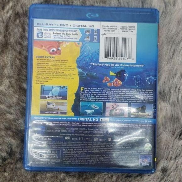Disney Pixar Finding Dory Blue Ray and DVD - Picture 2 of 5
